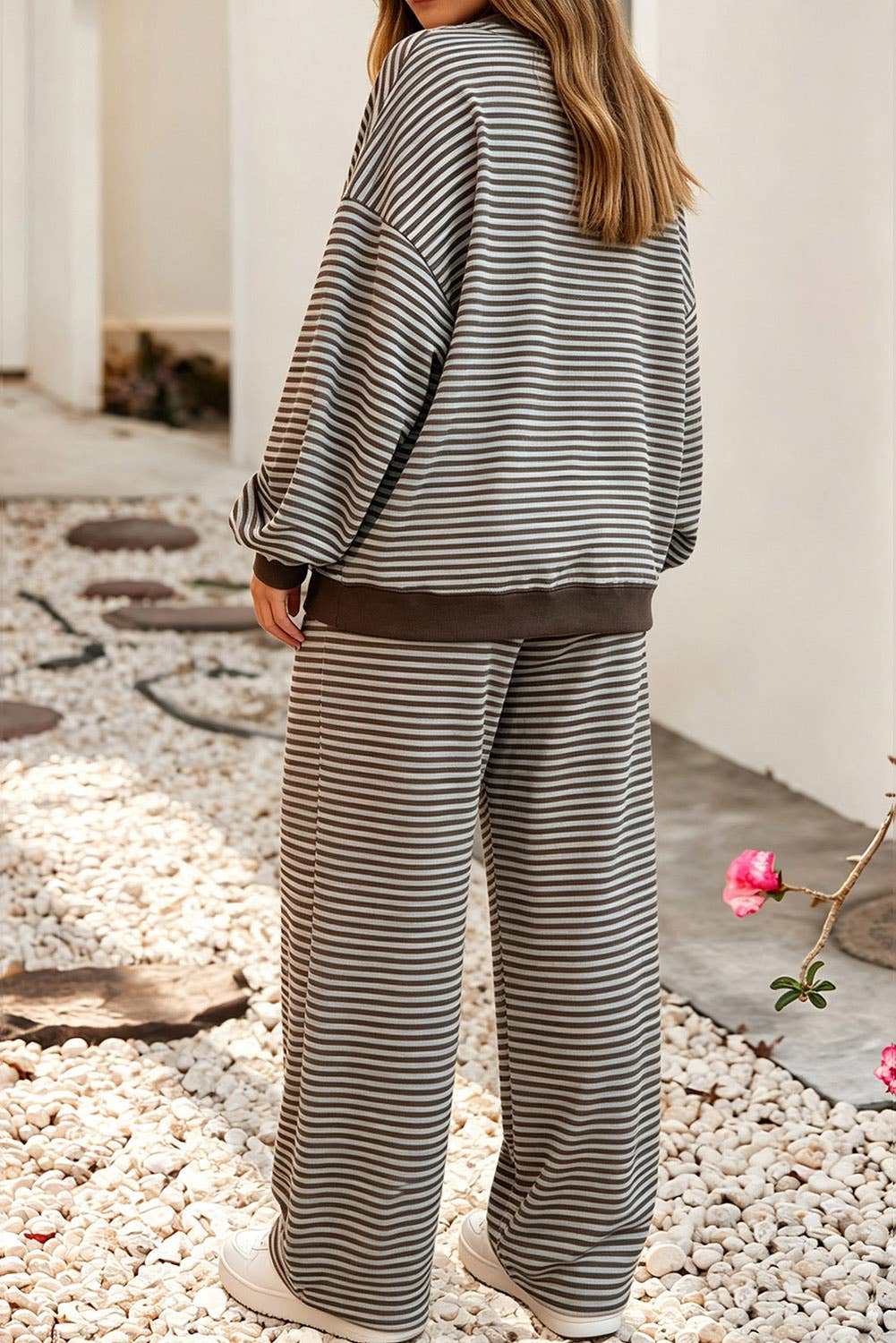 Striped Two Piece Pant Set