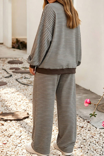 Striped Two Piece Pant Set