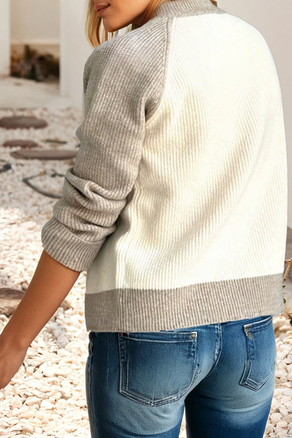 Color-blocked Cardigan Sweater