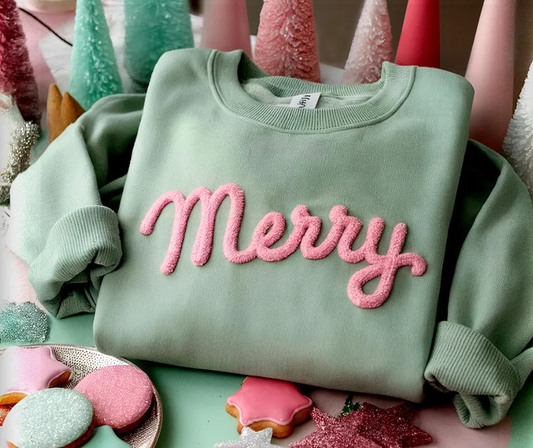 Merry Embroidered Crew