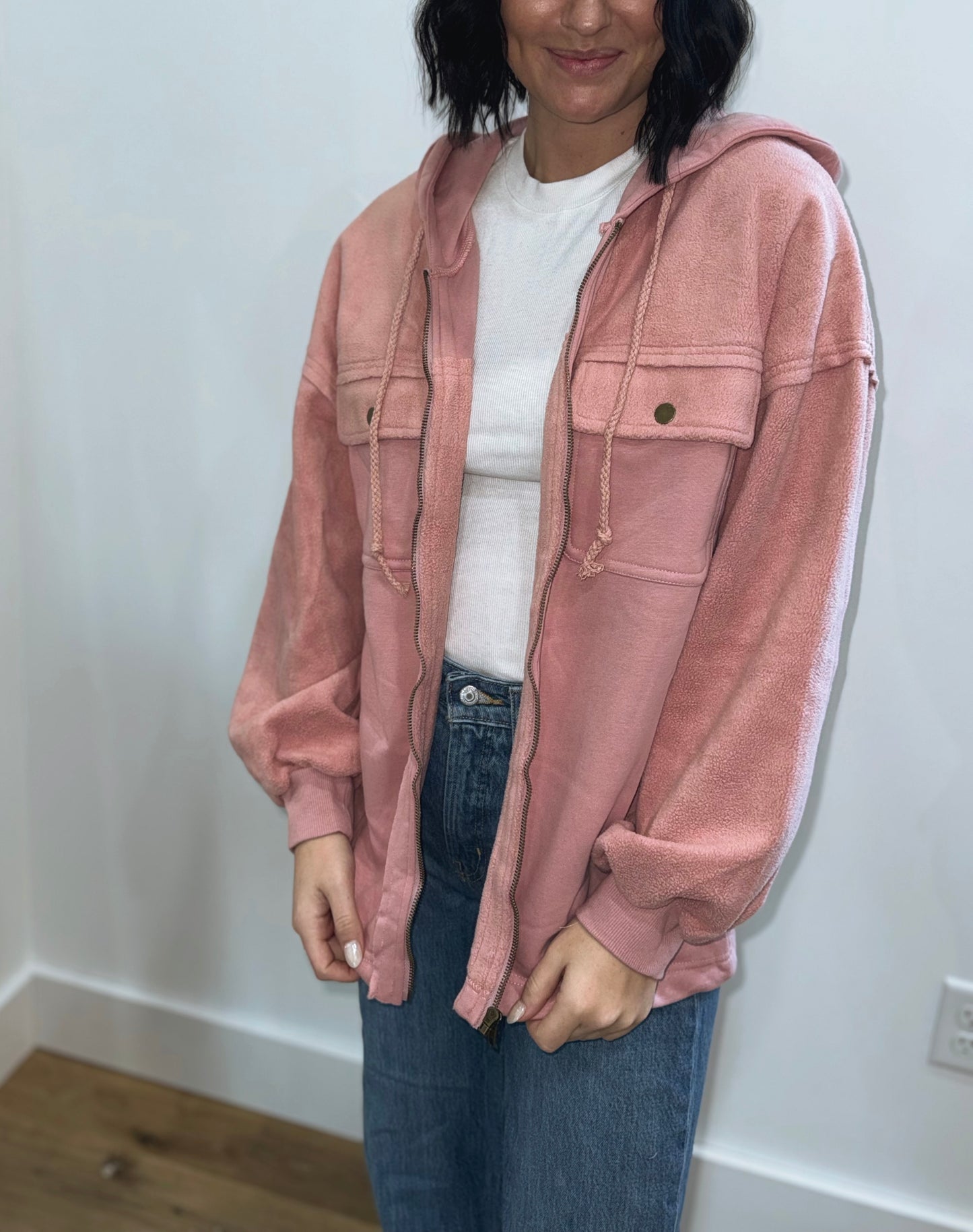 Flap Pocket Zip Up Jacket