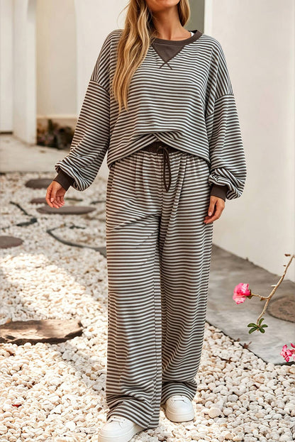 Striped Two Piece Pant Set