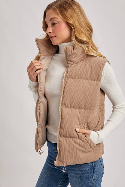 CORDUROY PUFFER VEST