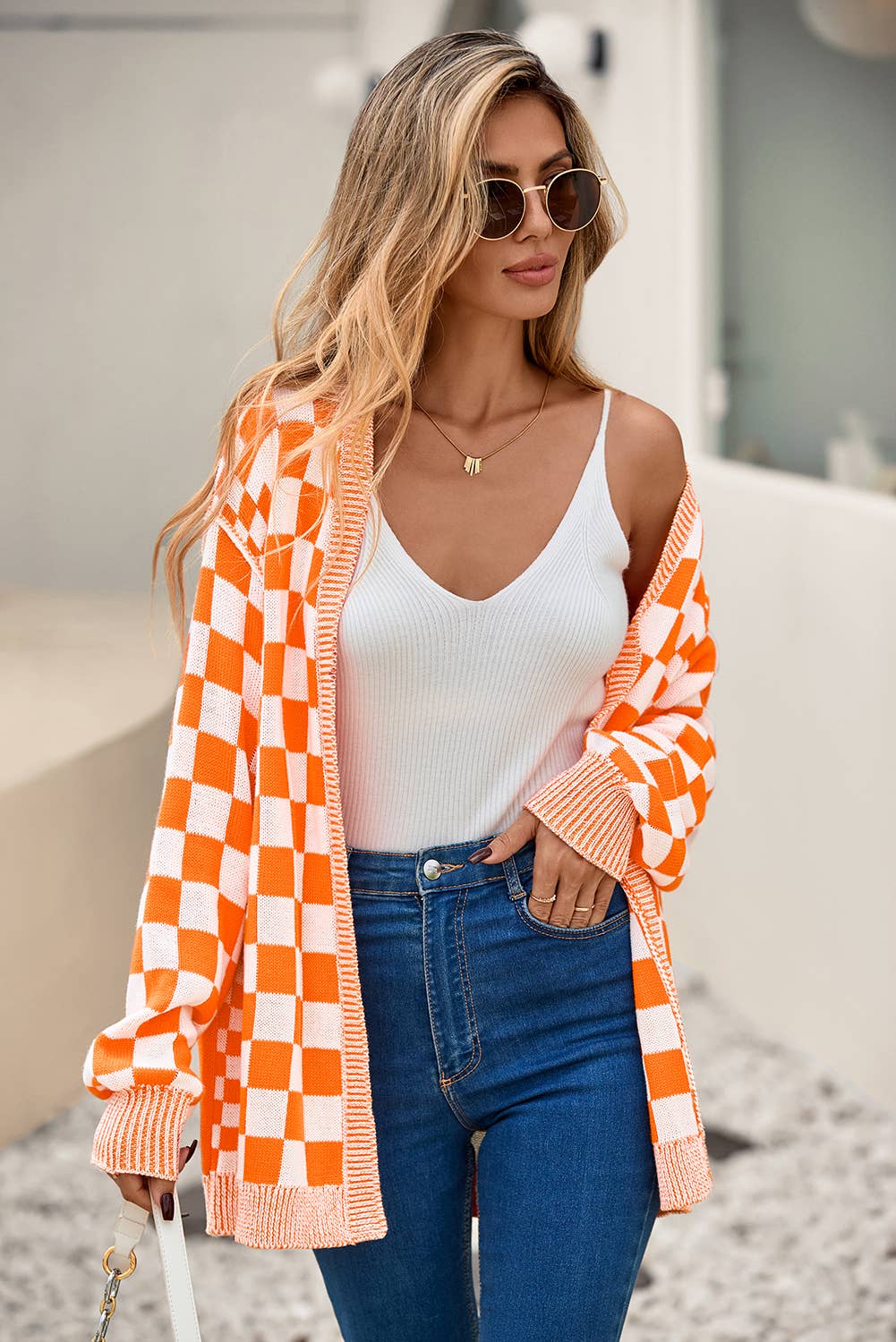 Checkered  Cardigan